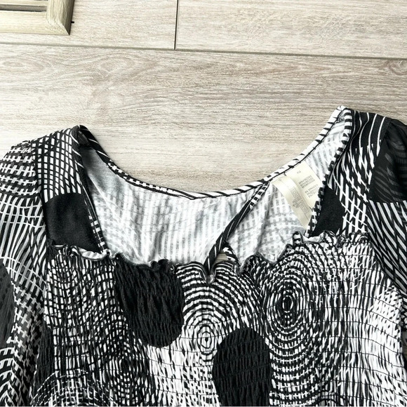 Nicole Benisti Polka Dots Sheer Sleeve Cutout Back Stretch Dress - Picture 6 of 16